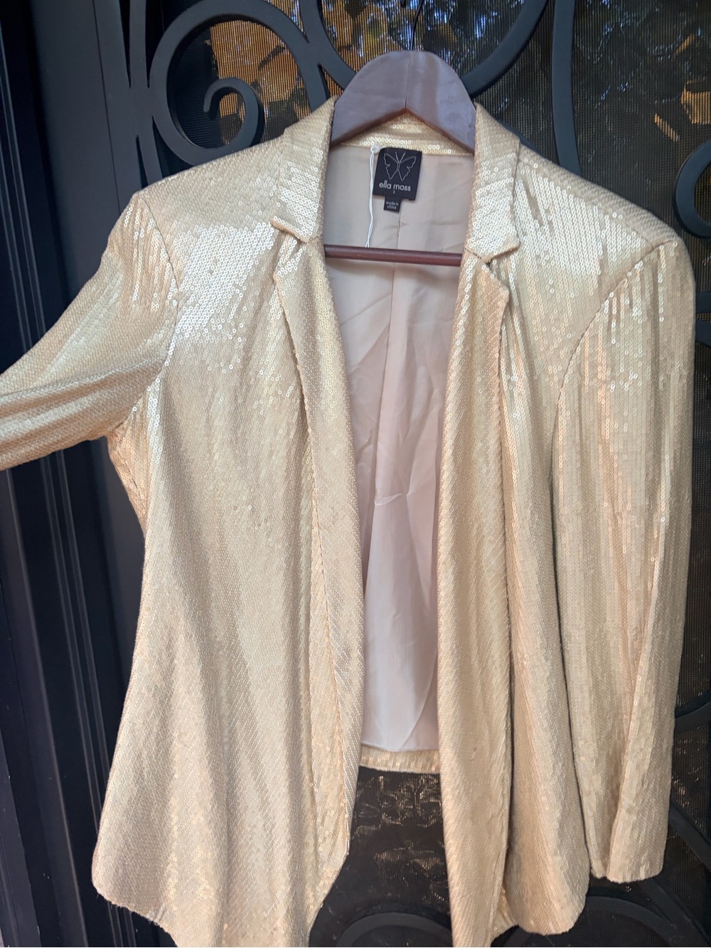 Ella Moss Champagne Sequin Blazer Jacket
